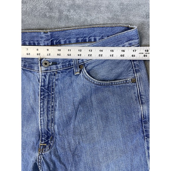 Ralph Lauren Jeans Mens 34x25 Blue Denim Relaxed Straight Light Wash Cut Off** - Picture 3 of 11